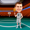 Head and Shoulders Basketballspiller med baggrund