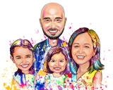 رسم الأسرة بالألوان المائية