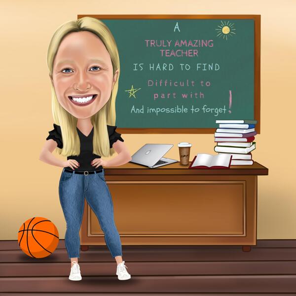 Cadeau pour enseignant - Caricature personnalisée