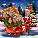 Caricatura aziendale di Natale da foto