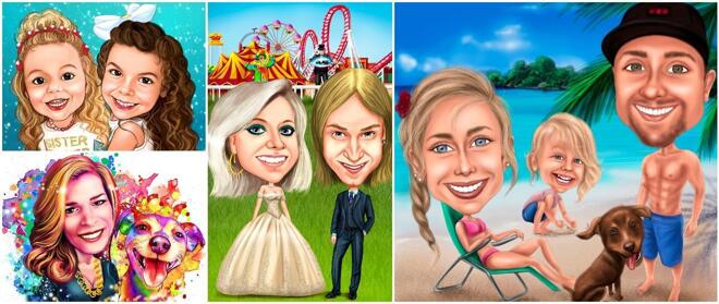 Order Online Caricatures and Portraits From Photos