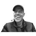 Realistisches Schwarz-Weiß-Porträt nach Foto