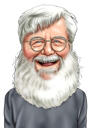 Portrait de dessin animé de vieil homme à partir de photos pour cadeau de personne âgée