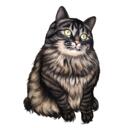 Tabby Cat Caricature Portrait in Full Body