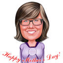 Caricatura di un supereroe per la festa della mamma