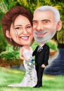 كاريكاتير زفاف زوجين مبالغ فيه