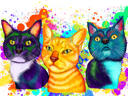 Funny+Cats+Cartoon+Caricature+in+Color+Style+from+Photos