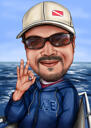 Caricatura della persona in stile colore con sfondo personalizzato da foto