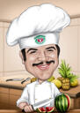 Portrait de caricature de cuisine à partir de photos de style coloré
