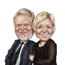 Karikatura páru z fotografie