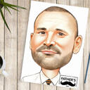 Portrét muže ručně kreslený v barevném stylu pro vlastní fotografický tisk dárek