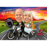 Funny Wedding Couple on Motorcycle