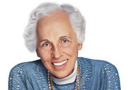 Portrait commémoratif traditionnel de personne dans un style coloré à partir de la photo