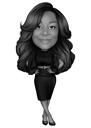Caricature d'une personne en noir et blanc