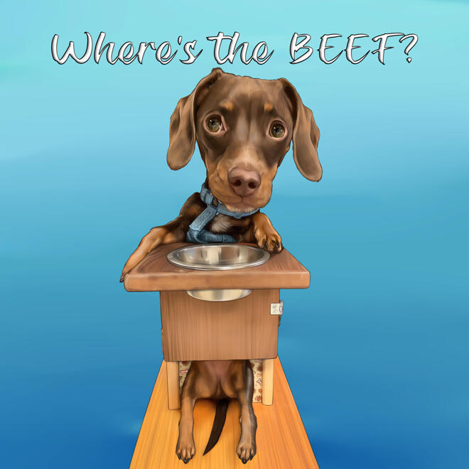 Kundenspezifische Hundekarikatur-Karikatur mit einem farbigen Hintergrund