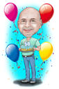 Peinture de caricature de joyeux anniversaire