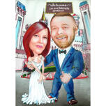 Funny Bride and Groom Caricature