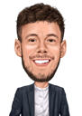 Custom Male Cartoon Caricature in Color Digital Style from Photo
