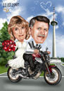 Portrait de couple de motards personnalisé