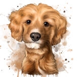 Retrato em aquarela de animal de estimação a partir de fotografia