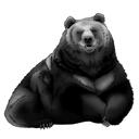 Bärenkarikatur: Schwarz-Weiß-Stil