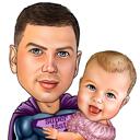 Melhor Caricatura de Pai e Filho como Super-Heróis