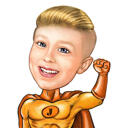 Caricatura de criança de super-herói de fotos