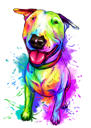 Aangepaste aquarel Bull Terrier-portret van foto's