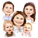 Çocuklu Anne Karikatür Portresi