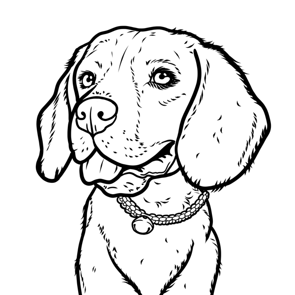 Outline Dog Custom Sketch