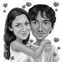 Caricature de couple pour la Saint-Valentin