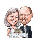 Pāra karikatūras zīmējums no fotoattēla