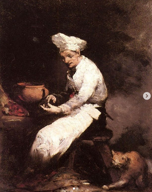 14. "The Cook and the Cat" by Théodule-Augustin Ribot (1860)-0