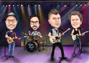 Caricatura personalizzata della banda musicale dalle foto