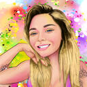 Disegno ad acquerello di 1 persona