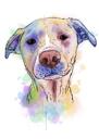 Portrait de chien à l'aquarelle en couleur pastel