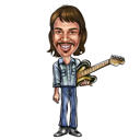 Bītlu karikatūra: ģitāras spēlētājs