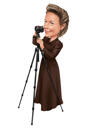 Custom Female Photographer Caricature Hand-Drawn for Personalized and Emotional Gift