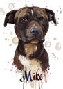 Watercolor Dog Painting with Name