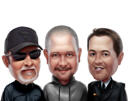Group+Caricature+from+Photos+with+Custom+Background+for+Gift