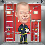 Exaggerated Firefighter Artwork