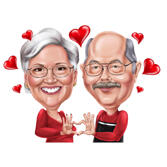 Romantic Couple Caricature for Wedding Anniversary Gift