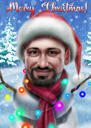 Santa Hat Snowman Caricature