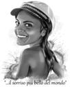 Female Caricature from Photo: Black and White Style