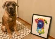 A4-affischtryck för hundporträtt i akvarell