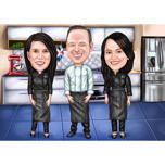 Dessin de caricature du groupe de chefs