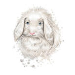 Карикатура акварельного кролика | Фотоламус