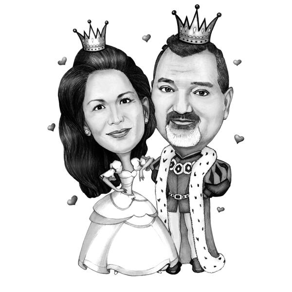 King and Queen Couple Drawing