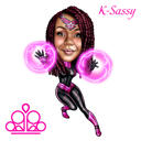 Female Superhero in Action Caricature