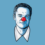 Benutzerdefinierte Clown Gesicht Karikatur mit roter Nase